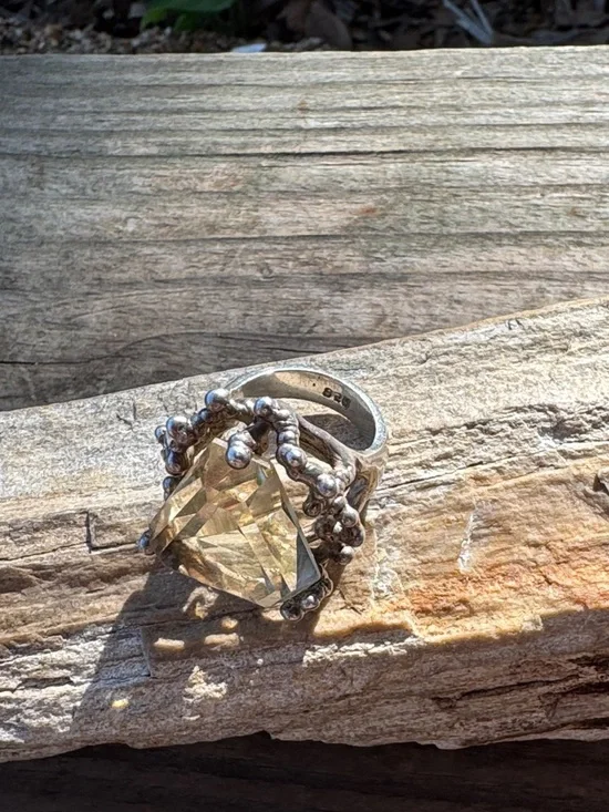 Artisan Sterling SIlver Ring with Citrine - Picture 4 of 6